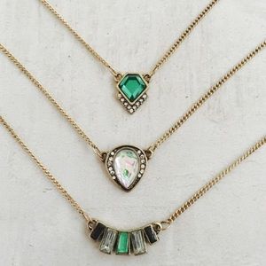 NEW! Emerald green layered necklace